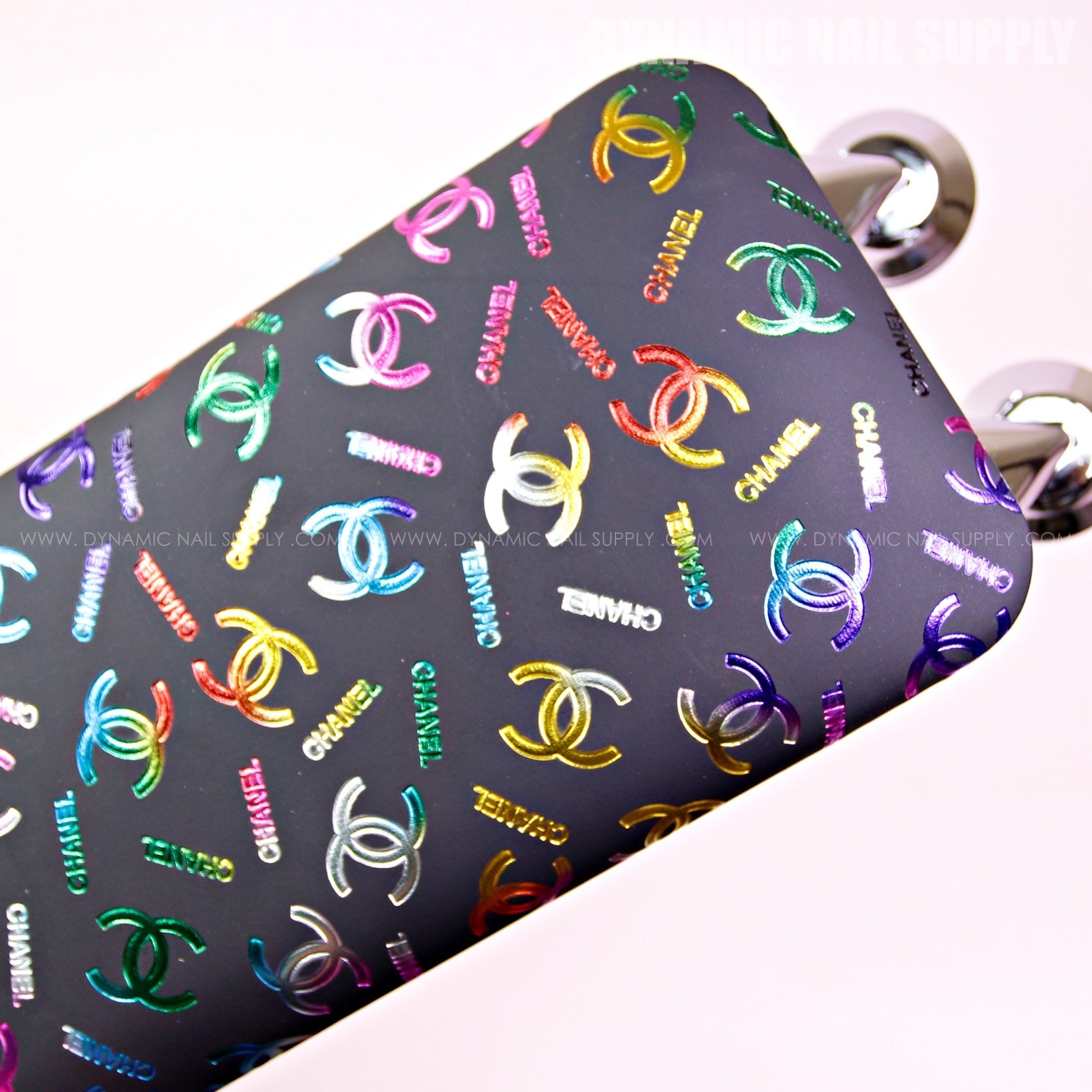 (RM008 - Multi-colors CC Pattern) Designer Brand Name Armrest for Hand and Foot Nail Care (Reposabrazos Para Manicura)