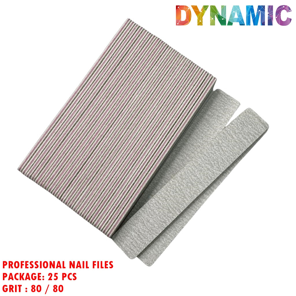 25 pcs Professional Square Nail files grit 80/80 Jumbo size , Hard board , Coarse