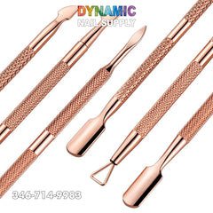 Dual-ended Rose Gold Nail Art Cuticle Pusher Manicure Pedicure Stainless Steel