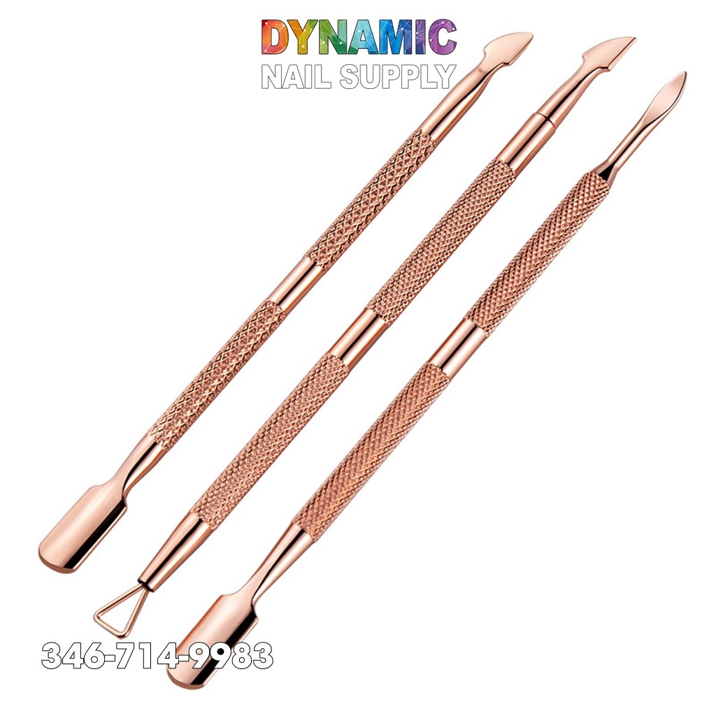 Dual-ended Rose Gold Nail Art Cuticle Pusher Manicure Pedicure Stainless Steel