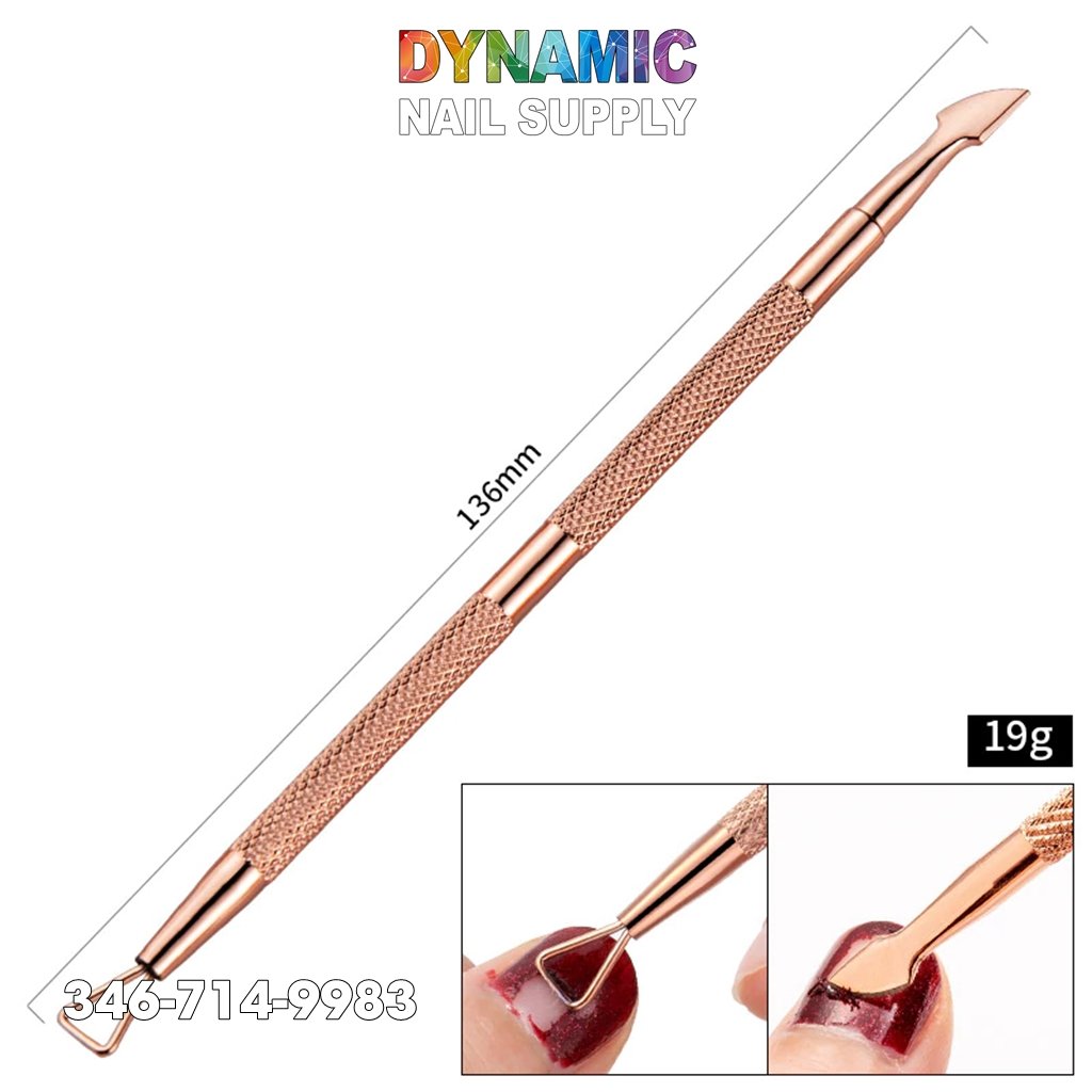Dual-ended Rose Gold Nail Art Cuticle Pusher Manicure Pedicure Stainless Steel