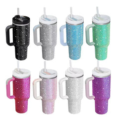 (RANDOM COLOR Rhinestone) Stainless Steel Tumbler (40oz)