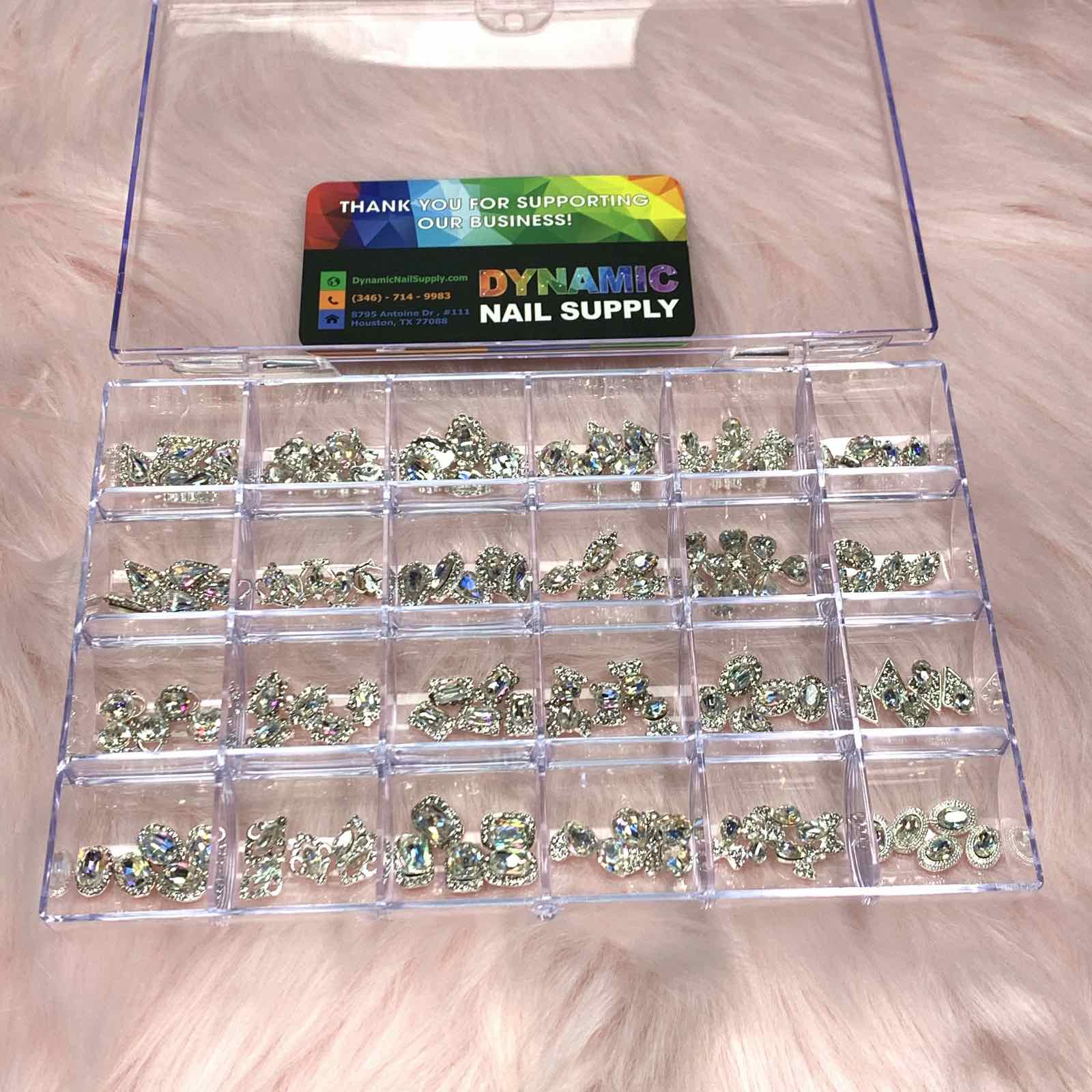 120 pcs Silver Luxury Charms set for Nails art design and decoration