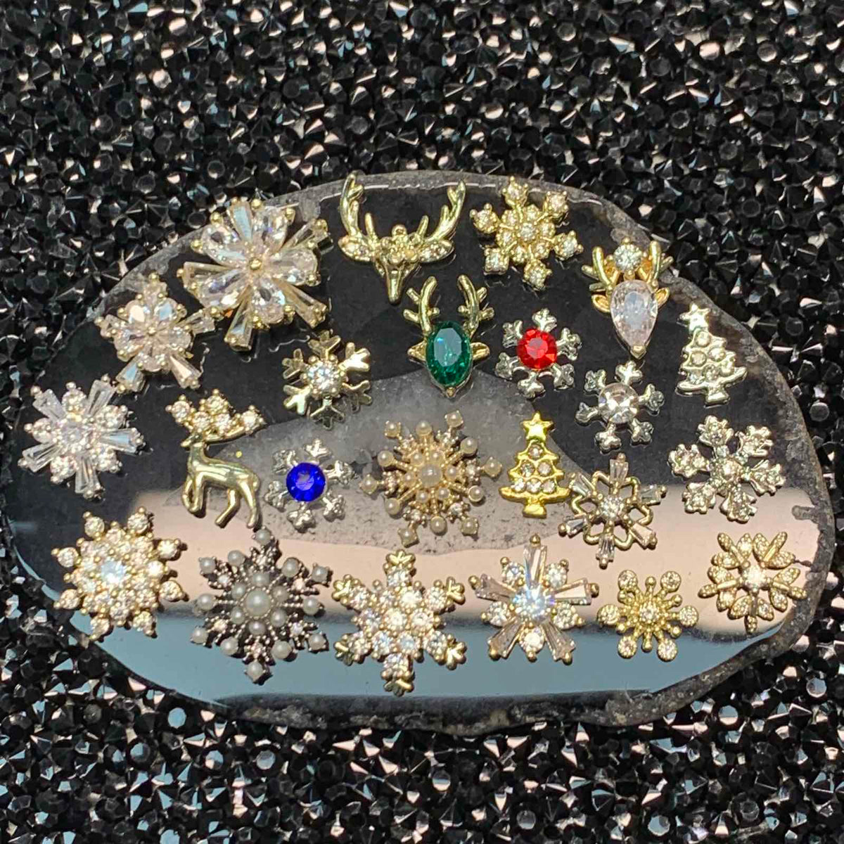 24 pcs Unique Design Snowflake Charm for Christmas nails art design