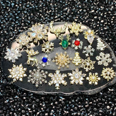 24 pcs Unique Design Snowflake Charm for Christmas nails art design