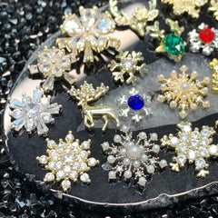 24 pcs Unique Design Snowflake Charm for Christmas nails art design