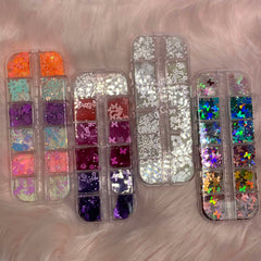Butterfly and Flower sequins for Spring Nails Art design