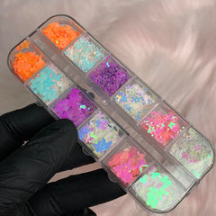 Butterfly and Flower sequins for Spring Nails Art design