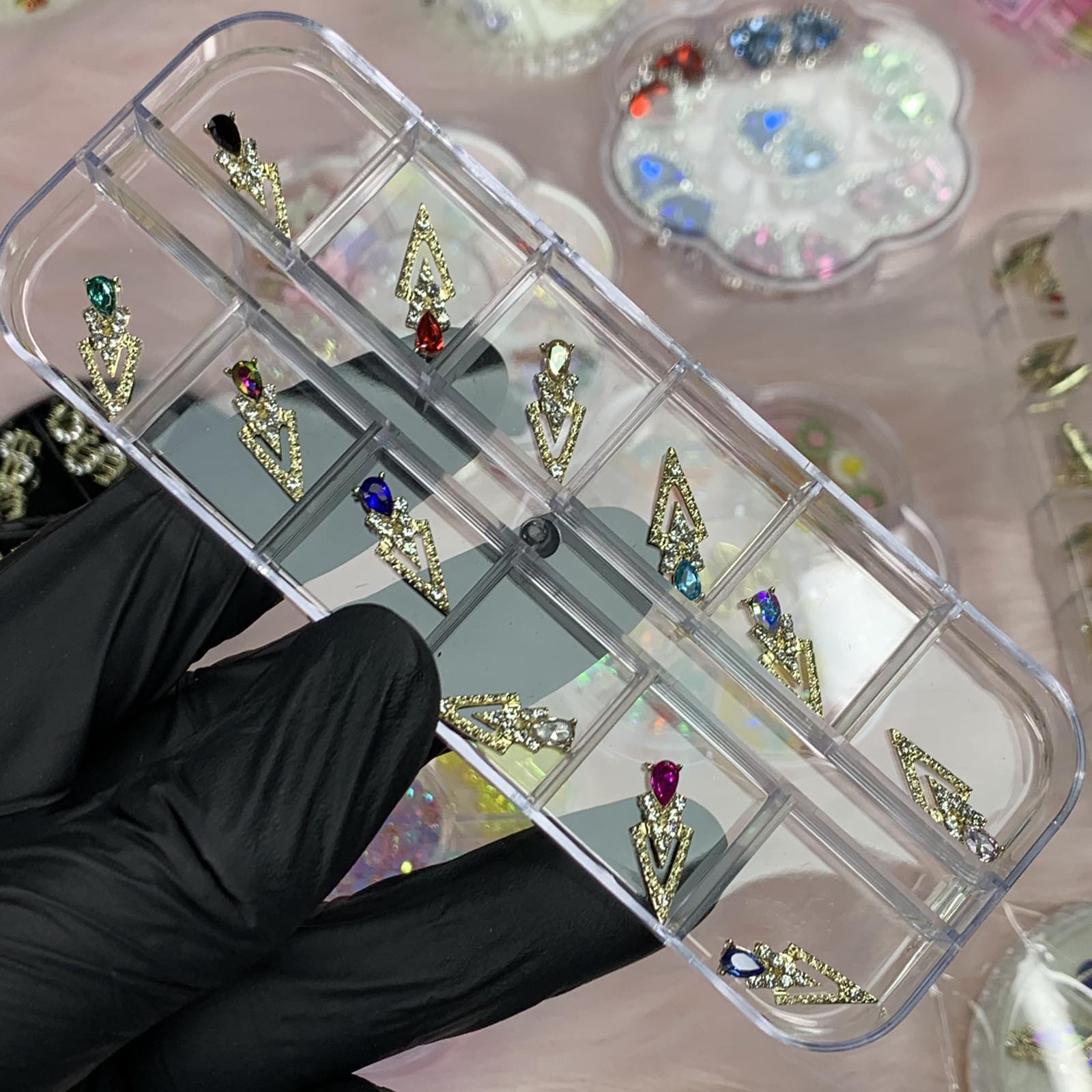 12 pcs spike-shaped Nail Charms for designer
