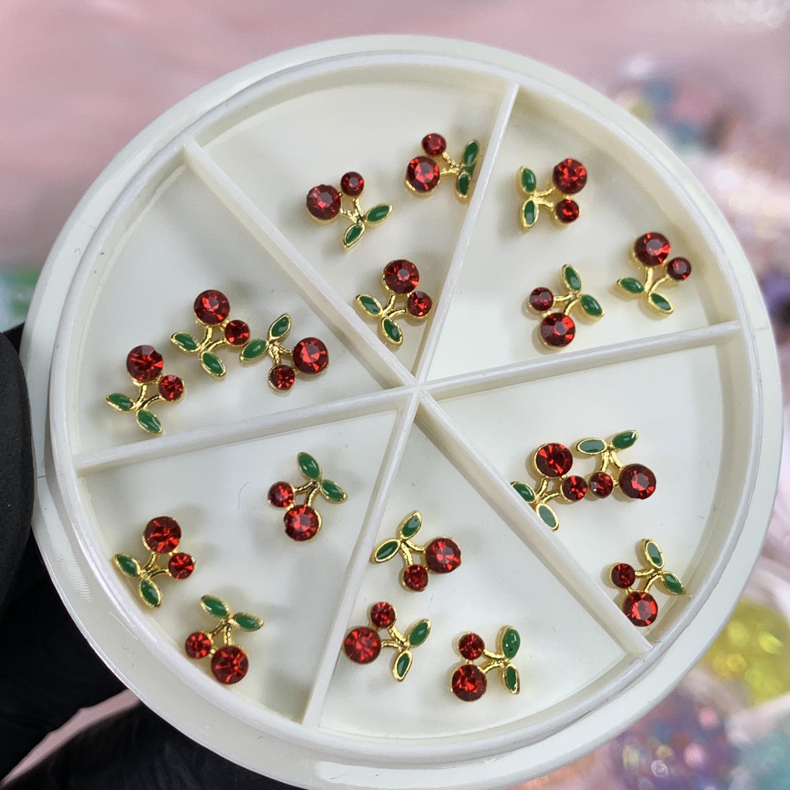 18 pcs Red Cherry Nail Charms (Small)