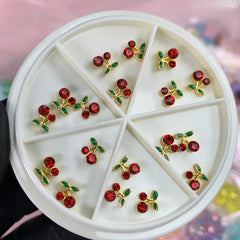 18 pcs Red Cherry Nail Charms (Small)