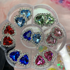 14 pcs Heart Shaped Rhinestone Charms for Nails Art Designer