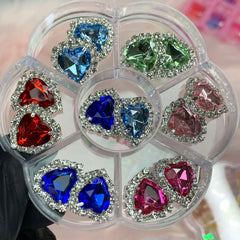 14 pcs Heart Shaped Rhinestone Charms for Nails Art Designer