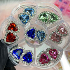 14 pcs Heart Shaped Rhinestone Charms for Nails Art Designer