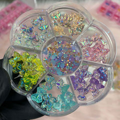 60 pcs 3D Resin Bear Charms for Nails Art Designer