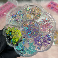 60 pcs 3D Resin Bear Charms for Nails Art Designer