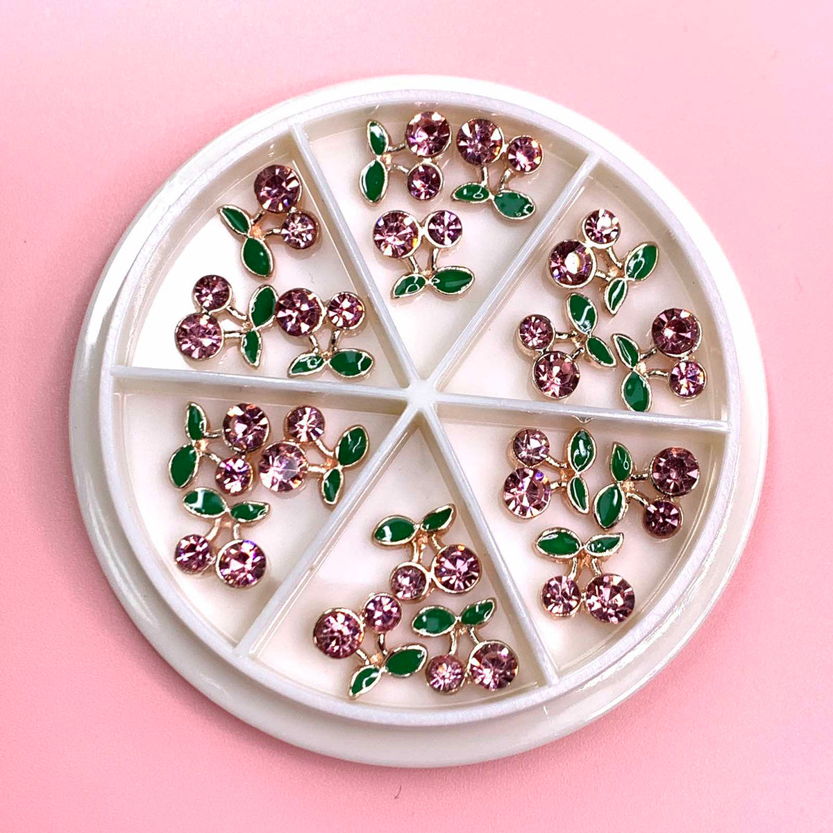 18 pcs Pink Cherry Nail Charms (Medium size)