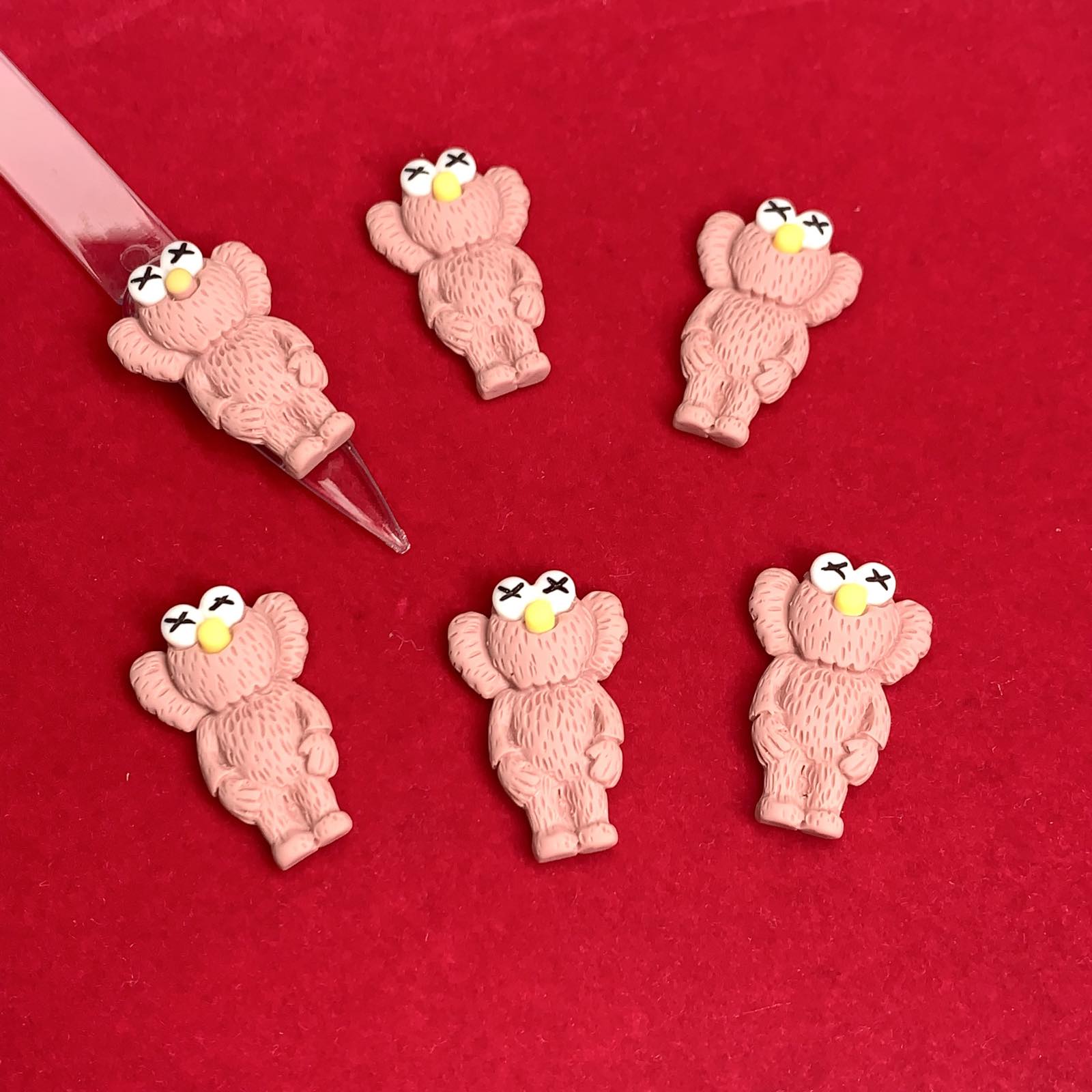 6 pcs KAWS Nail Designer Charms (Pallet Slipper Pink)