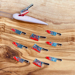 10pcs Bloody Knife Charm for Halloween nails design
