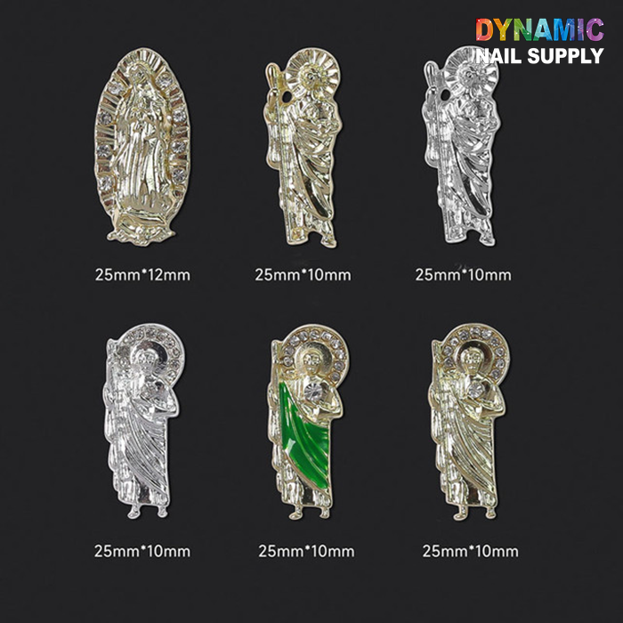 (2pcs) Religious charms for vintage nails art design (San Judas / Virgin Mary)