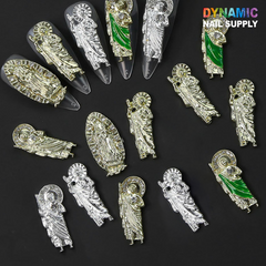 (2pcs) Religious charms for vintage nails art design (San Judas / Virgin Mary)